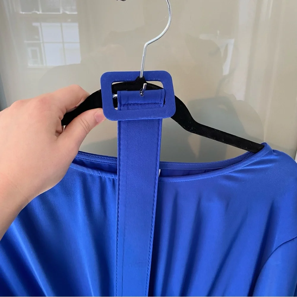 Royal Blue Silky Dress - Picture 3 of 5